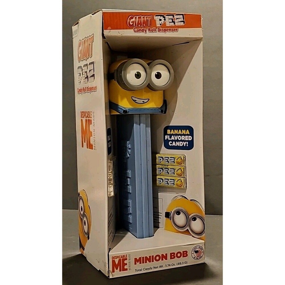 Despicable Me MINION BOB GIANT PEZ Dispenser 12" TALKS w/ Candy 2017 NIB - Picture 1 of 10